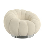 White Pumpkin Bubble Swivel Accent Chair Boneless Single Sofa