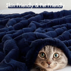 Winter Navy Throw Set-Cozy and Soft Blanket for gift