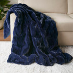 Winter Navy Throw Set-Cozy and Soft Blanket for gift