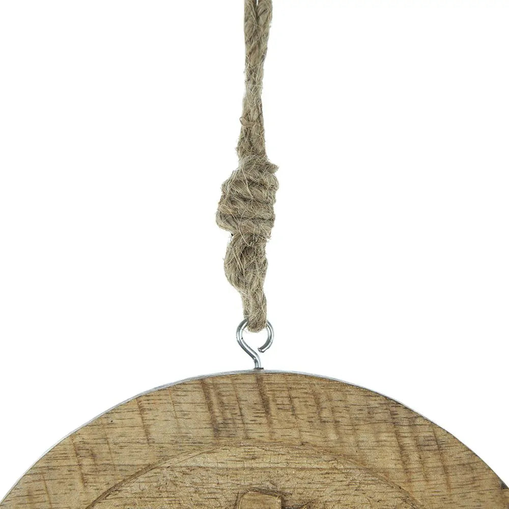 Wooden Christmas Ornaments with Snowflake Cut-Outs Set of 12 6x6 Inch