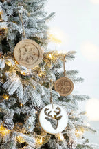 Wooden Christmas Ornaments with Snowflake Cut-Outs Set of 12 6x6 Inch