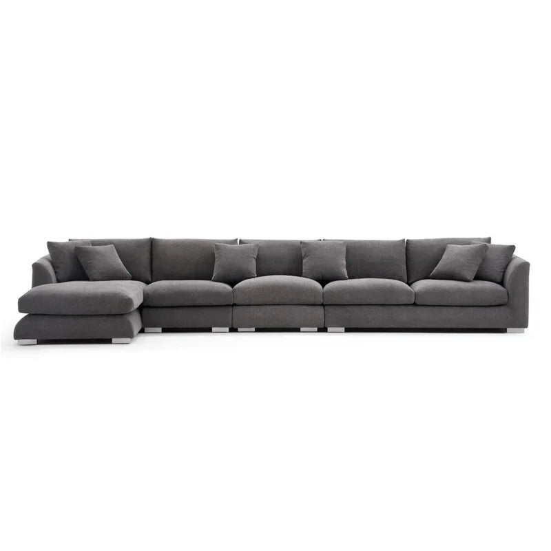 Feathers Sectional Couch Chaise Lounge 88-170 Inches