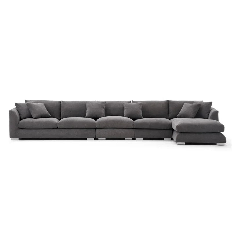Feathers Sectional Couch Chaise Lounge 88-170 Inches
