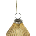 Set of 12 Amber Diamond Shaped Glass Christmas Ornaments 4.4 Inch Decor